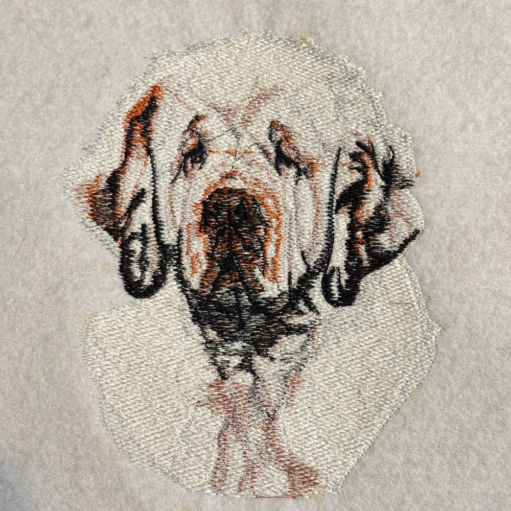 Vintage Clumber Spaniel Dog Breed Head Portrait Sew On Handmade Embroidery